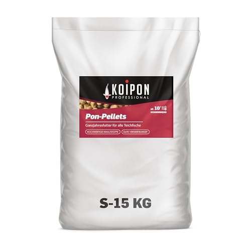 KOIPON Pon-Pellets 3mm 15 kg Fischfutter für Teichfische Ganzjahresfutter schwimmend Teichfutter als Koifutter und Goldfischfutter geeignet