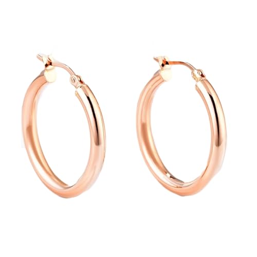 KnSam Creole Hoop Rotgold 750 18 Karat Echtes Schmuck Damen Ohrringe Kreis Ohrstecker Damen Klein 18K Rosegold