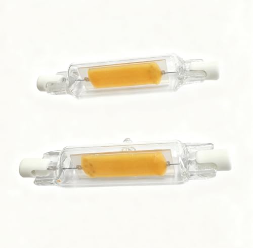 Aseoacc R7S LED 78mm Dimmbar Warmweiß 10W Ersetzt 100W J78 Halogen 1000 Lumens 360 Licht CRI 90 bleifreies Glas 16 mm Durchmesser 2700 K 2er-Pack