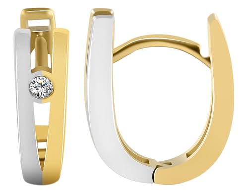 Akzent Aleksi Damen-Ohrringe Creolen 333er Gold bicolor 8 ct Zirkonia elegant 5500073