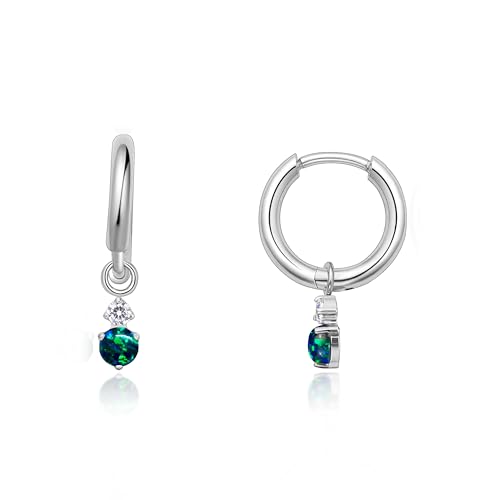 Limerencia Titan Creolen mit Anhänger G23 Medizinische Hypoallergen Hängende Ohrringe mit Perlen Kubischer Zirkoniumdioxid für empfindliche Ohren Mode Damenschmuck