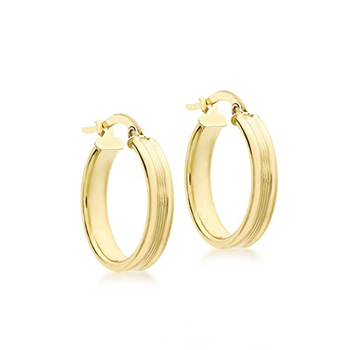 Carissima Gold Damen-Creolen 9 Karat 375 Gelbgold Ribbed