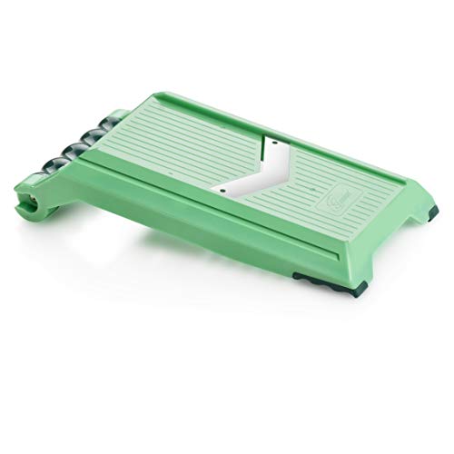 Genius Nicer Dicer Chef Speed Slicer verstellbarer Hobel inkl. Handy Hopper 2 Teile - zum Schneiden von dünnen Scheiben 1-5mm - Gurkenhobel Gemüsehobel Gemüseschneider