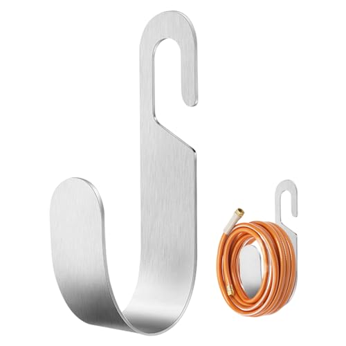 LejeMaek Gartenschlauchhalter 7 9 x 5 5 x 3 7 Zoll Schlauchrohrhalter Wandhalterung Edelstahlbügel Bär bis zu kg Haken für Rohrleitungen organisieren
