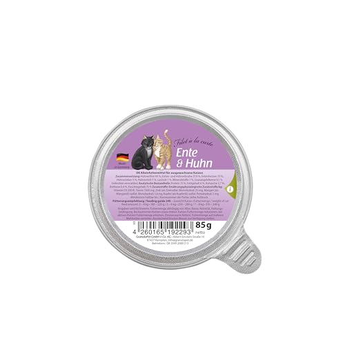  Filet la carte Ente Huhn Nassfutter für Filet Stückchen Katzenfutter Zuckerzusatz hoher Fleischanteil 6x 85 g