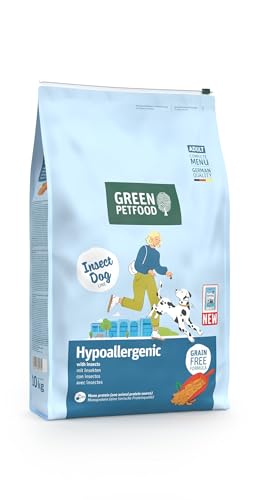 Green Petfood InsectDog Hypoallergen 1 x 10 kg Adult Premium Trockenfutter für ausgewachsene allergische Hunde getreidefrei mit Insektenprotein nachhaltiges Hundefutter 1er Pack NEU