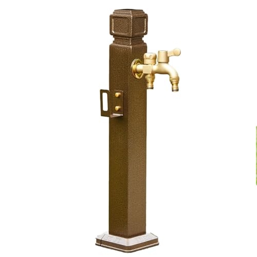 Freistehende Garten-Wassersäule Frostschutzmittel aus 304 Edelstahl Wasserhahnpfosten Messing-Schlauchhalter Ständer eleganter Metall-Wasserbrunnen Hydrant für den Hofgebrauch