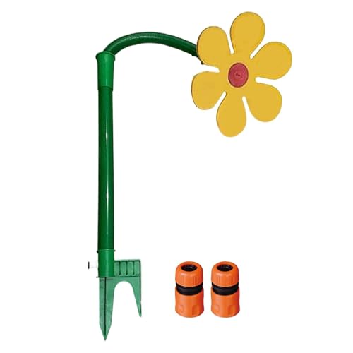 Sprinkler Blume Garten 6 m Reichweite 360 Rasensprinkler Tanzende Blume Spritzblume Bewässerung Sprenger beweglich Rasensprenger Gartensprenger für Hof Garten Rasen 105 x 28 x 28 cm Gelb