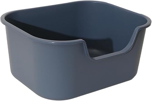 DETPWVWB Große Katzentoilette Oben offenes Katzenklo mit hohen Seitenwänden langlebige spritzwassergeschützte Katzentoilette for alle Katzenstreuarten Blue