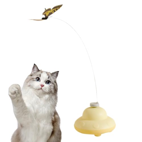 Generisch Butterfly Cat Toy Electric Interactive Plaything 2.95x2.95x2.17 Inches Kitten Accessory Device Fun Training Tool for Exercise Mental Stimulation Indoor Outdoor Scratching Play