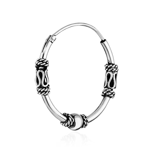 NKlaus Einzel 925 STERLING SILBER Keltische Celtic Gothic Creole 19mm 7250