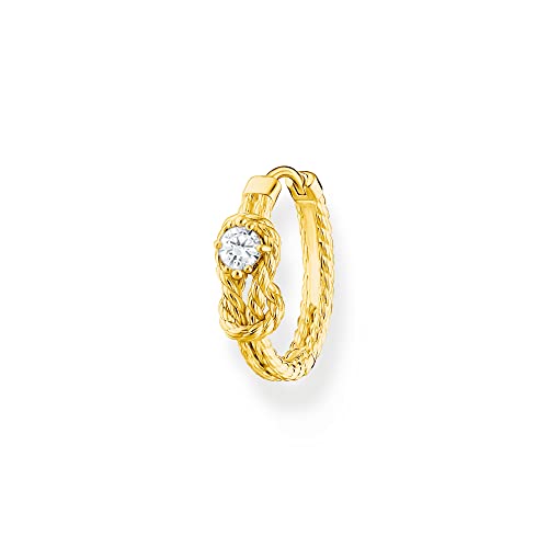 THOMAS SABO Damen Einzel Creole Seil mit Knoten gold 925 Sterlingsilber 750 Gelbgold Vergoldung CR695-414-14