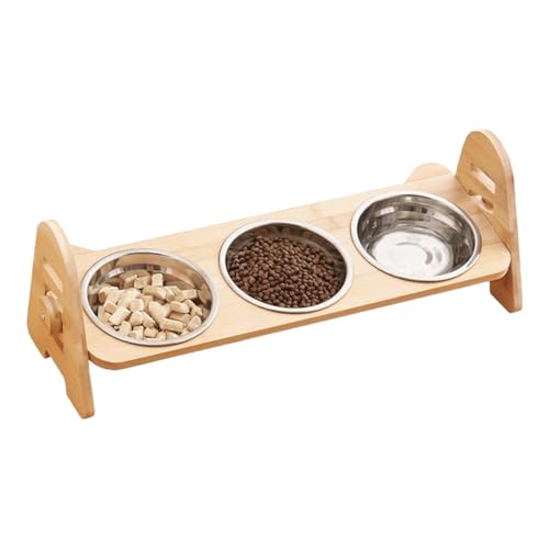 Erhöhte Futterstation für Haustiere dreifach abgewinkelt 52 x 18 x 18 cm ergonomische Höhe zum Essen saubere Futterplattform und reduzierende Futterstation für Haustiere