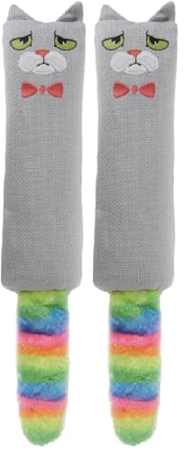 Rosewood Moody Moggy Regenbogen Katzen-Kicker Interaktives Katzenspielzeug mit Katzenminze Buntes Kickspielzeug zum Treten Kuscheln Spielen Packung mit 2