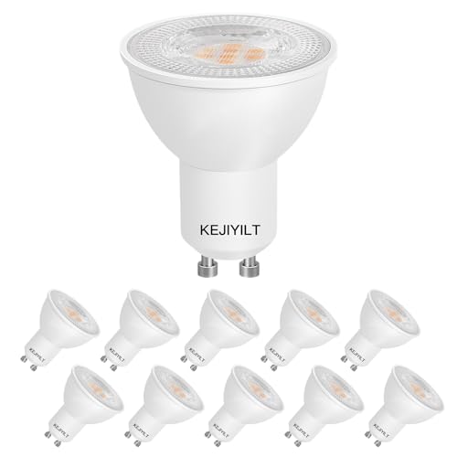 KEJIYILT GU10 LED Warmweiss 7W Lampe 40 Abstrahlwinkel Dimmbar Reflektorlampe Energiesparendes LED Leuchtmittel für Wohnzimmer Küche Schlafzimmer 10 Stück 3000K