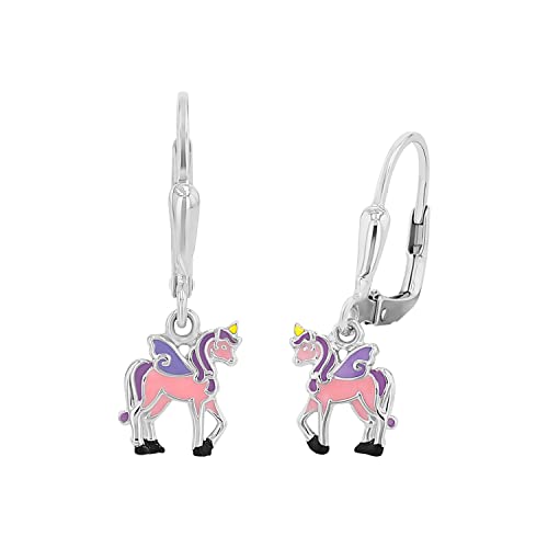  Ohrhänger Mädchen Ohrschmuck 2 4 cm Lila Einhorn Kommt in Schmuck Geschenk Box 2013152