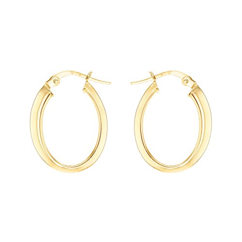 Carissima Gold Damen Poliert 17 mm x 23 mm Oval Creole Ohrringe 9k 375 Gelbgold 1.52.7929