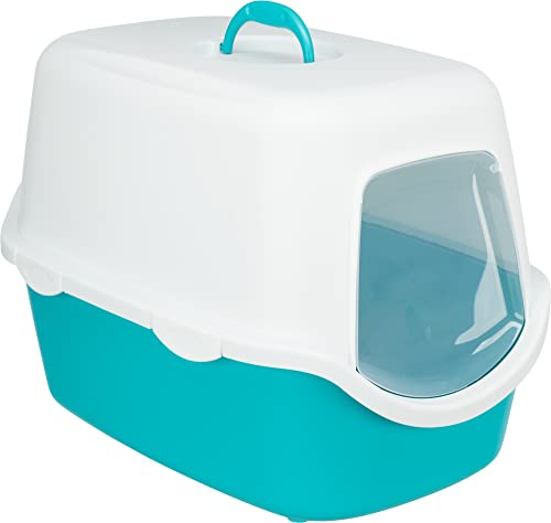 Trixie 40275 Katzentoilette Vico mit Haube 40 40 56 cm aquamarin weiß