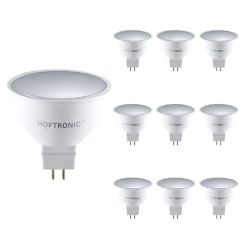 HOFTRONIC - 10x LED Spot GU5.3-4 3 Watt 400 Lumen - 4000K Neutralweiß - 12 Volt - Ersetzt 35 Watt - MR16 LED Spot - 100 Abstrahlwinkel