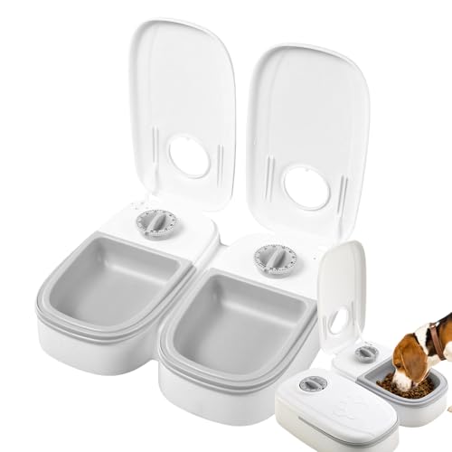 Automatischer Futterautomat Für Hunde 350ml Zeitgesteuert rutschfest Abnehmbar Katzenfutterspender Haustierzubehör - Für Leckerlies Und Mahlzeiten Von Kleinen Bis Großen Haustieren