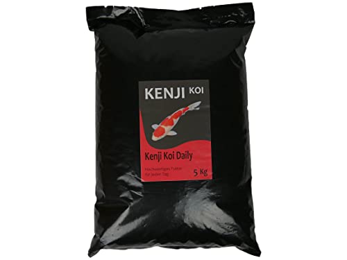 KENJI KOI Daily Food 5kg 3mm - Koifutter für die ganze Saison mit SPIRULINA Alleinfutter für Koi Futter für jeden Tag Fördert Wachstum Farben der Koi Karpfen