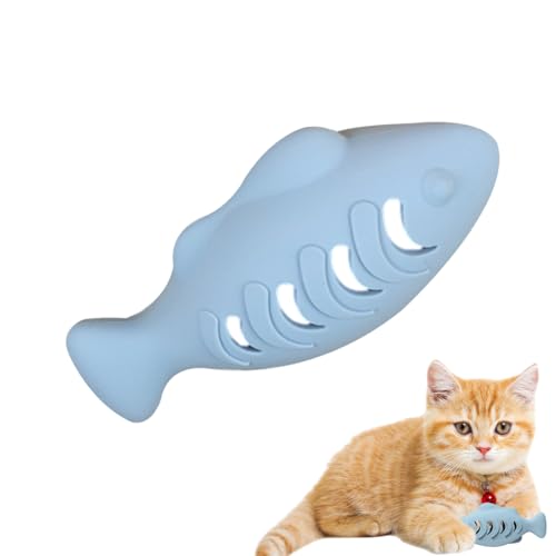 Generisch Realistisches Fisch-Katzenspielzeug Silikon-Fischspielzeug für Katzen Flexibles interaktives Bereicherungsspielzeug für Katzen und Kätzchen im Innenbereich zum Baden oder Schwimmen