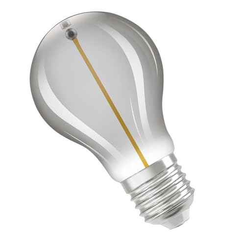 BLicht LED Filament A60 E27 Rauchglas 1 8W Extra Warmweiß 1800K Freischwebender Filamentstab Edle Vintage Birne 40lm