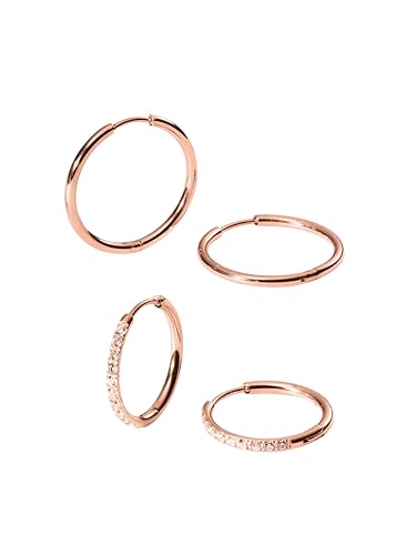  Lovely Glitter Ohrring Set für 2 Paar wasserfest hypoallergen vergoldet oder Zirkonia elegant zierlich Alltagsschmuck