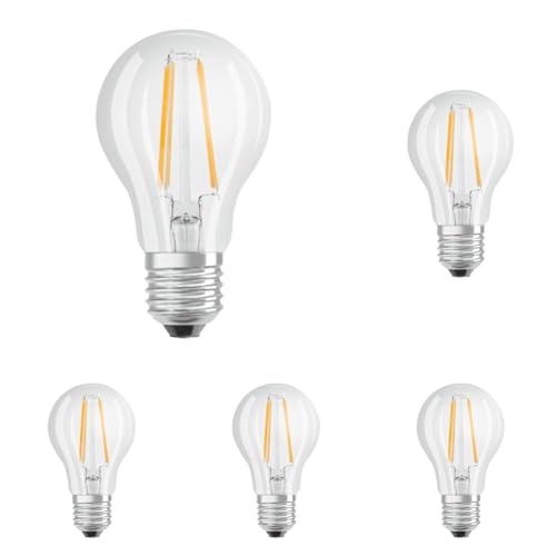 Osram Lamps Filament LED Lampe mit E27 Sockel klassiche Birnenform Tageslichtweiß 6500K 6 50 W Ersatz für 60-W-Glühbirne LED Filament CLASSIC A 1 Stück 5er Pack