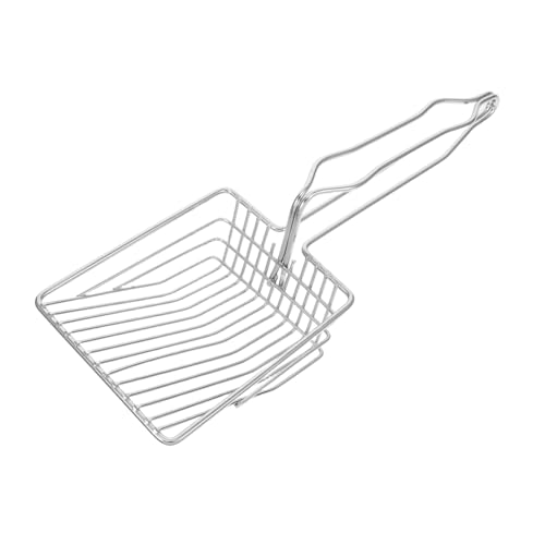 Mipcase Schaufel Für Katzenstreu Wurfschaufel Streuschaufel Halter Metallstreu Scoop Poop Scooper Katzenstreu Kotschaufel Müllschaufel Hund Pooper Scooper Wurfsieb Silber Rostfreier