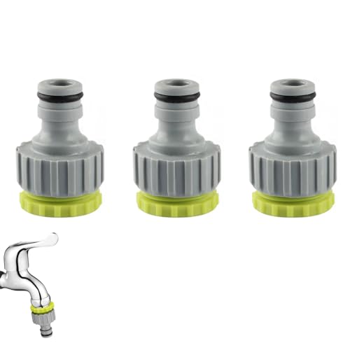 3 Stück Wasserhahn Adapter Gartenschlauchanschluss Adapter 1 2 Zoll 3 4 Zoll Kunststoff Schlauchanschluss 2-in-1 Garten Schraubgewinde Hahnverbinder für Wasserhahn Schlauch Anschluss Grün