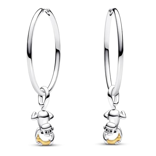 Pandora Damen Schmuck-Set Creolen Beweglicher Affe Silber Ohrringe 68332