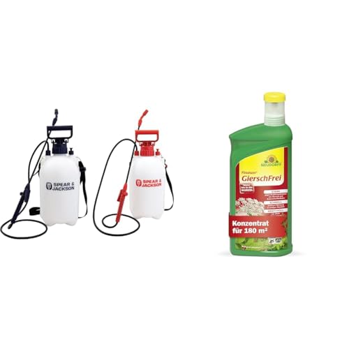 Spear Jackson Drucksprüher 5l Doppelpack Neudorff Finalsan GierschFrei Schnell wirkender Unkrautvernichter gegen Giersch und Ackerschachtelhalm für 180m . Wirkt bis in die Wurzel 1l