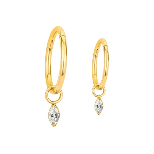Rainway 2 Stück Huggie Marquise Anhänger F136 Helix Stecker in Hypoallergene Knorpel für Tragus Conch Zierliche Piercings für und Herren