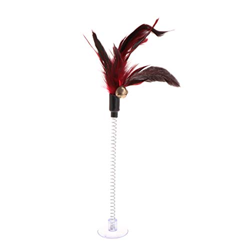 LGINZEHN Katzen Federspielzeug Haustier Teaser Spielzeug Mit Saugnapf Spaß Teaser Kätzchen Interaktive Katzen Katzenspielzeug Fisch Katzenminze