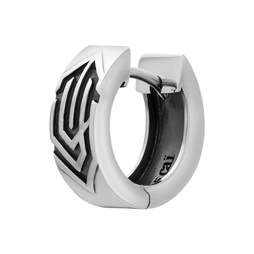 cai Herren Single Creole 925 matt oxidiert 925   Sterling 1 4cm oxidiert ohne Stein Silbergrau 274210166