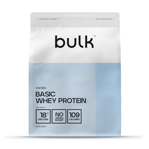 Bulk Basic Vanille 2 5kg 82 Portionen Bis zu 18gß Portion Zuckerarm Schnell verdauliche Formel Fitnessstudio Supplement Unterstützt Muskelaufbau Regeneration