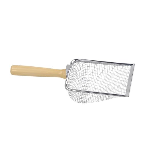 DOSERTY Feine Katzentoilette Schaufel Langer Griff Katzenstreu Schaufel Massiv Metall Kotschaufel für effiziente Reinigung