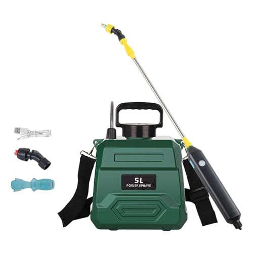 Milageto Elektrischer Rasen  und Gartensprüher Schultergurt einknopfiger multifunktionaler einziehbarer Stange für die Gartenarbeit 5 Liter grün