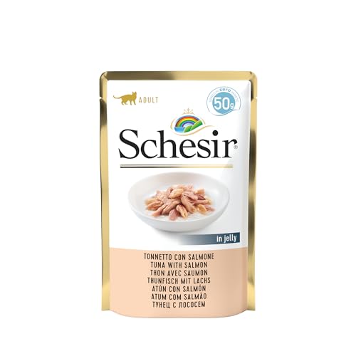 Schesir Cat Jelly Thunfisch mit Lachs Katzenfutter nass 30 Beutel x 50 g