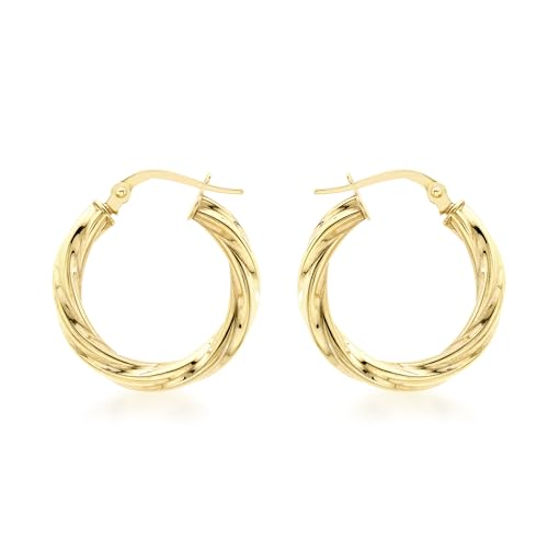 CARISSIMA Damen-Ohrringe 9 karat gelb Gold Twist Tube Round Creole - 1.52.6319