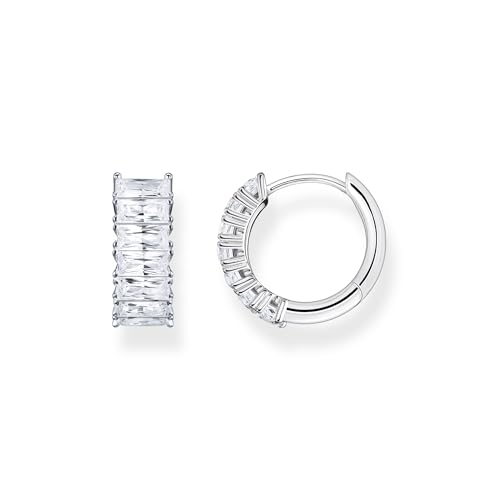 Thomas Sabo Damen Creolen in der Farbe Silber aus 925 Sterlingsilber mit Zirkonia Größe 17x6mm CR667-051-14