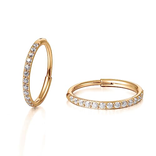 Limerencia Titan Kleine Creolen Ohrringe für Damen Herren Medizinische Hypoallergen Knorpel Huggie Ohrringe Set Lobe Nase Lippen Daith Helix Piercing Schmuck 12MM Silver