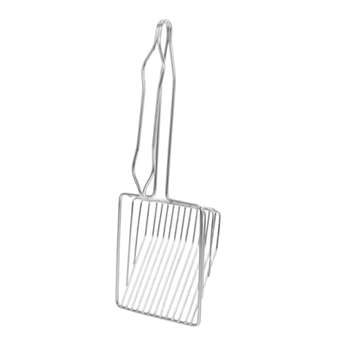Hemobllo Hundekotschaufel Pooper Scooper Katzenstreu Sifter Metallkatze Müllschaufel Kleine Streuschaufel Aus Metall Hasen-streuschaufel Schaufeln Robuste Streuschaufel Aus Metall Silver