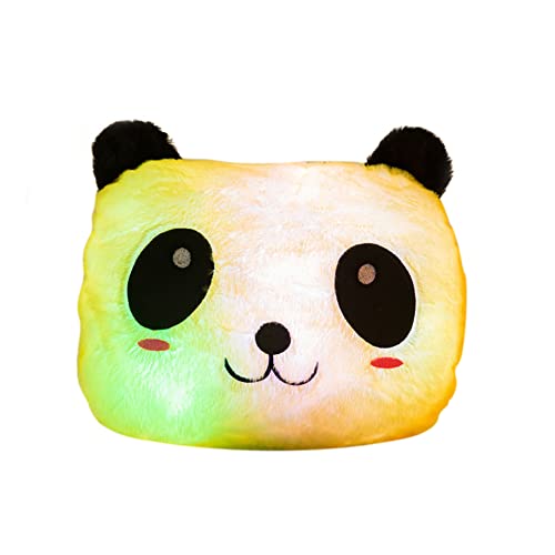 ISAKEN Panda Kuscheltier Puppe LED Leuchtende Pandaüschtier Gefüllte Tiereüschtier Spielzeug Geschenk für Kinder Freundin Leuchten Führte Nachtlichtüschkissen Kinderzimmer Dekokissen