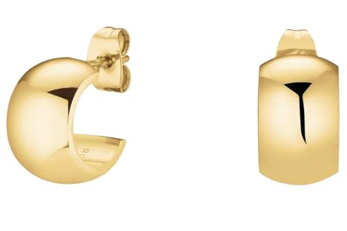 ROSEFIELD Wide Hoops Breite Creolen aus 14K Gelbgold plattiertem Edelstahl