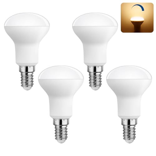 Akynite LED E14 R50 5W Dimmbar Warmweiß 2700K E14 40W Halogenlampe ersatz 500LM AC 220V Lampe R50 Spot LED Strahler Warmweiss 120 Abstrahlwinkel 4er-Set