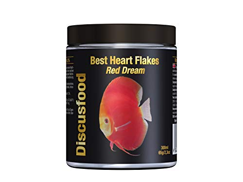 Best Heart Flakes Red Dream Premium Fischfutter Flockenfutter Rinderprotein als Flocke mit Vitaminen und Mineralien alle Zierfisch speziell auch für Diskus oder Welse unterstützt rote Farben
