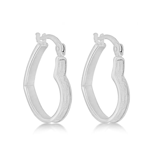 Amazon Essentials Creolen aus rhodiniertem Sterlingsilber Sternenstaub-Herz-Design