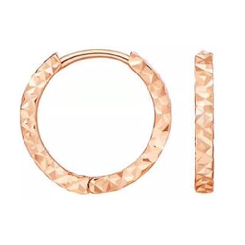 Ohrringe Creolen Rosegold 18 Karat 750 Rotgold Facettierte Huggie-Ohrringe